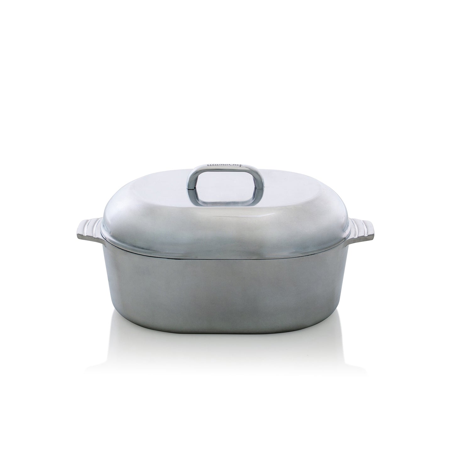 AlumaChef Cast Aluminum Heavy Duty Oval Roaster with Lid