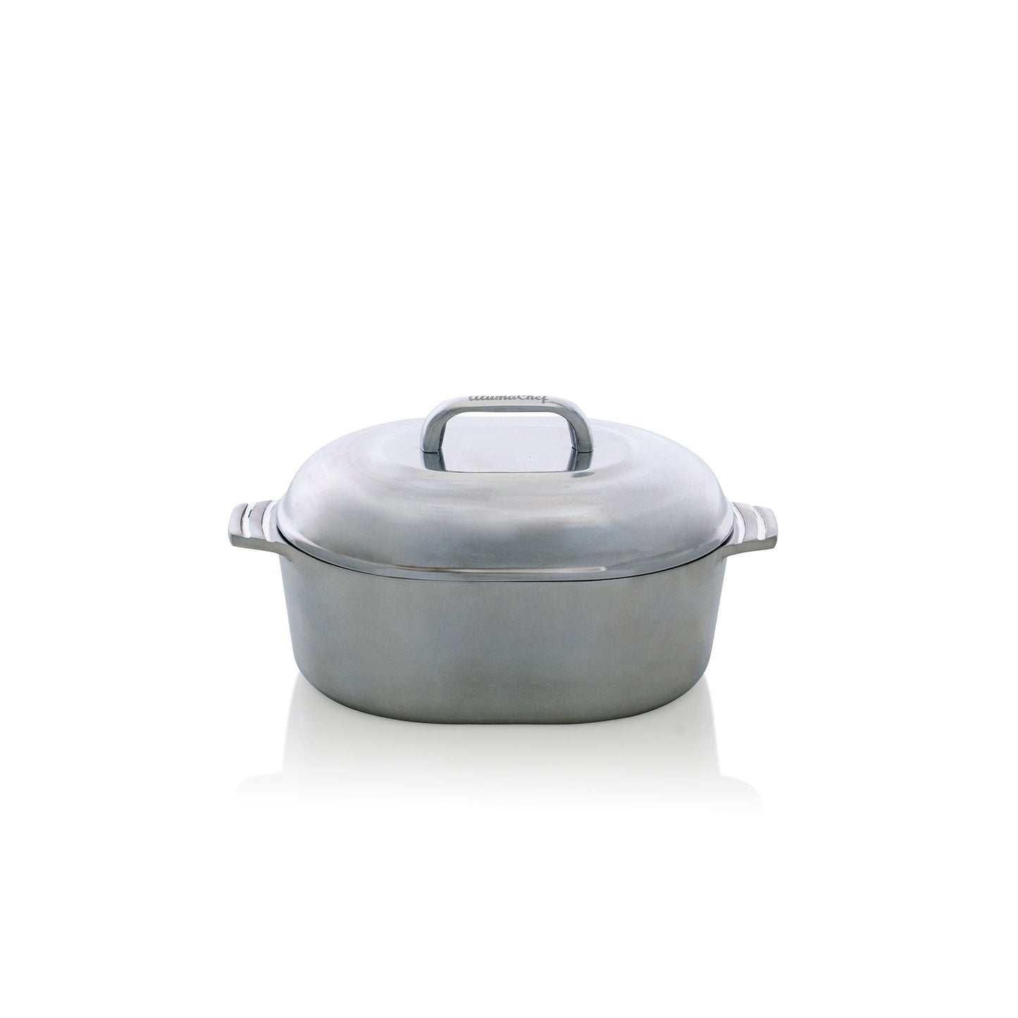 AlumaChef Cast Aluminum Heavy Duty Oval Roaster with Lid