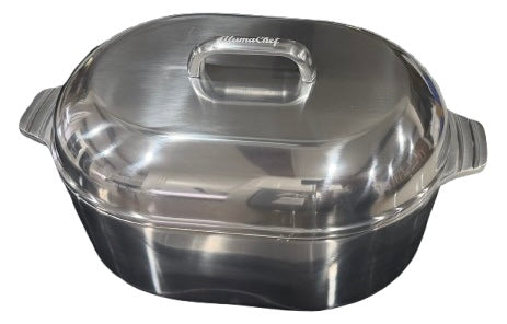 “AlumaChef Series” Cast Aluminum Heavy Duty, Light Weight Oval Roaster with Lid